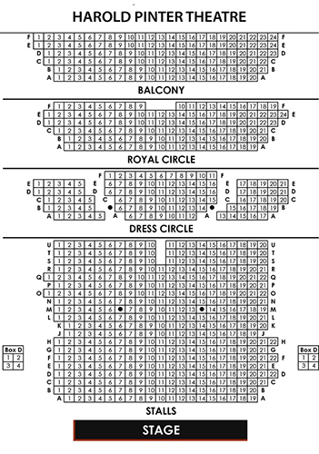 Harold Pinter Theatre Seating Plan